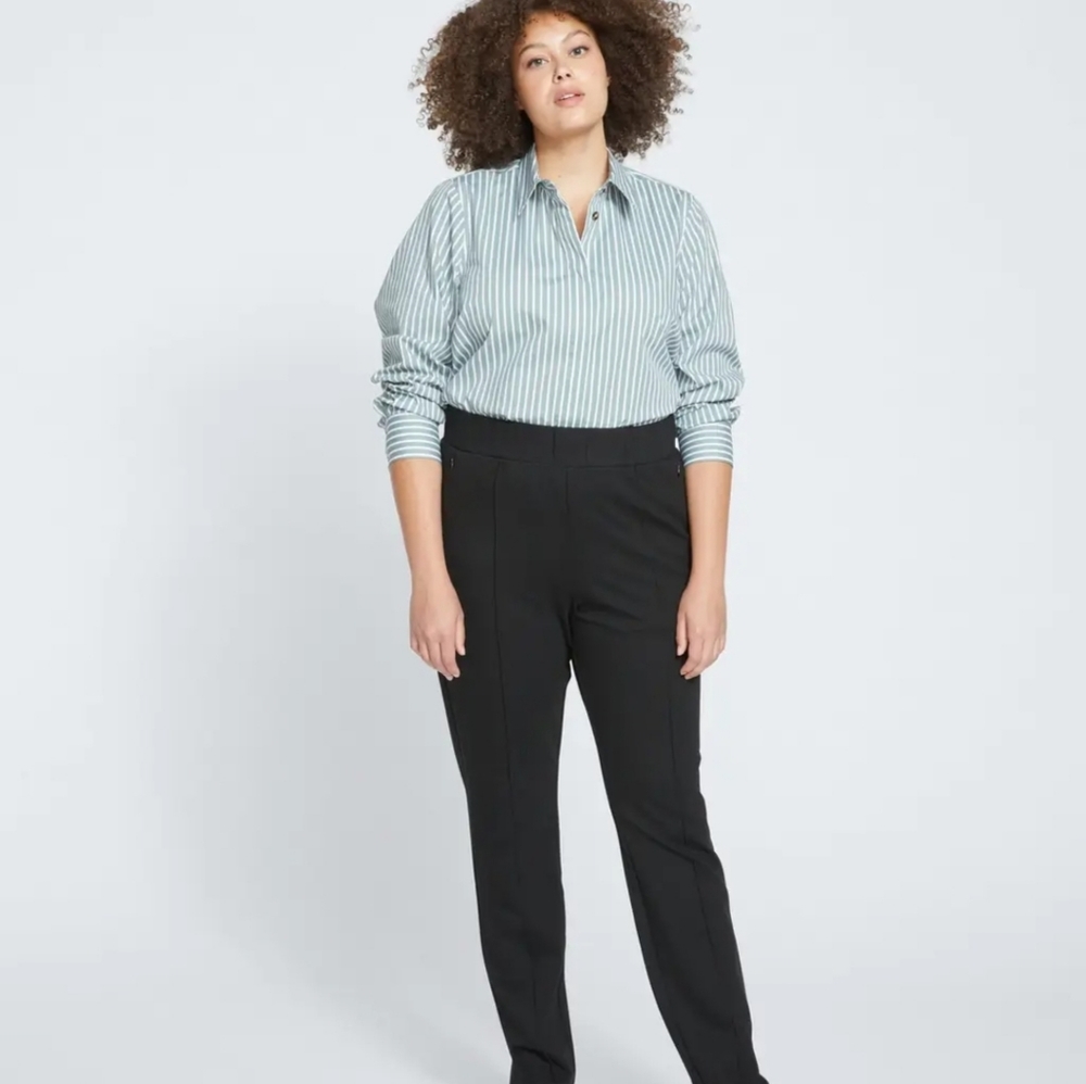Skinny Pintuck Ponte Pants 32 Inch